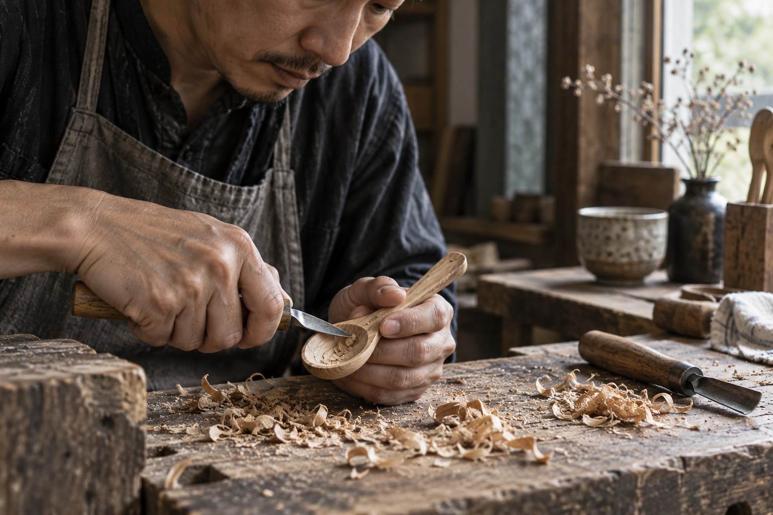 職人製作木器的概念情境